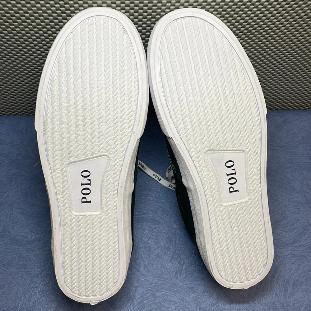 Polo Ralph Lauren Men’s Thorton 01087 Laceup Canvas Shoes Green Size 10D New - Picture 12 of 16